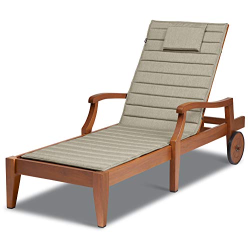 "Classic Accessories 60-526-011001-EC Storigami FadeSafe Chaise Lounge, 80"" L x 26"" W, Heather Grey Outdoor Cushion"