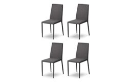 Julian Bowen Jazz Dining Chairs, Set of 4, Grey Fabric - H91 x W43 x D56cm