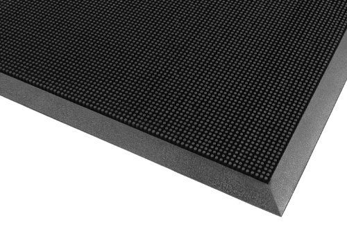 "Notrax 345 Rubber Brush Styrene-Butadiene Rubber Entrance Mat, For Construction Traffic Area and Municipal Buildings, 28"" Width x 46"" Length x 5/8"" Thickness, Black"