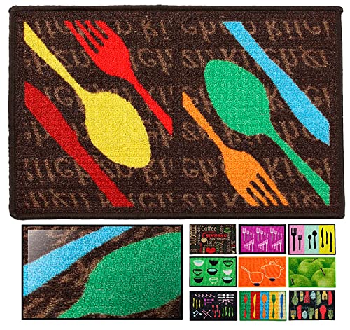 LucaHome – Kitchen Doormat, Non-Slip, Very Absorbent, Spoon Doormat, 50 x 130 cm, Indoor Doormat, Machine Washable
