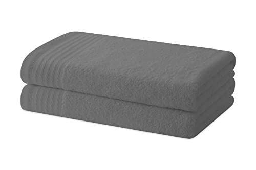 Degrees home - Set of 2 Bath or Shower Towels – Set of 2 – 100% Cotton – 480 g/m2 – 130 x 65 cm