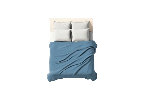 0Bed zer0bed, Top Sheet Double Bed Plain, 100% Cotton, 260 x 290 cm, Avio, Flat Sheet, 1 Piece (Top Sheet Only)