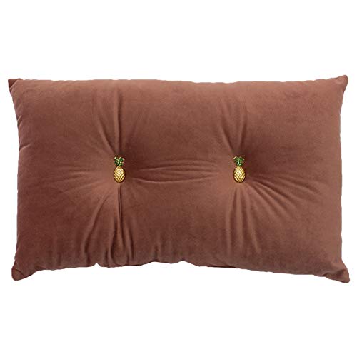 "Paoletti - Pineapple Cushion Prefilled-Button Cushion-100 Spot Clean Only-30 x 50cm inches, Polyester, Blush Pink, 30cm x 50cm (12"" x 20"")"