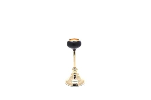PARTENOPE SRL Black/Gold CANDLE HOLDER d.11 h25 2628317, As Photos, Unique