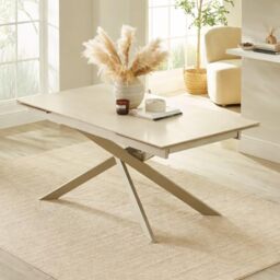 Julian Bowen Osaka Rectangular Extending Dining Table, Cream - H76xW240cm