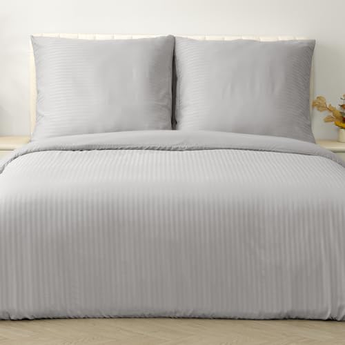 Good Nite Microfibre Bed Linen 200 x 200 cm and 2 Pillowcases 80 x 80 cm with Zip Closure (Grey, 200 x 200 cm + 80 x 80 cm x 2)