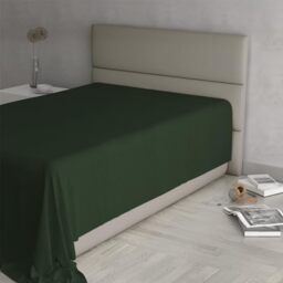 MAX COLOR Top Sheet, 100% Cotton, Plain, Olive Green, Queen Size 180 x 300 cm