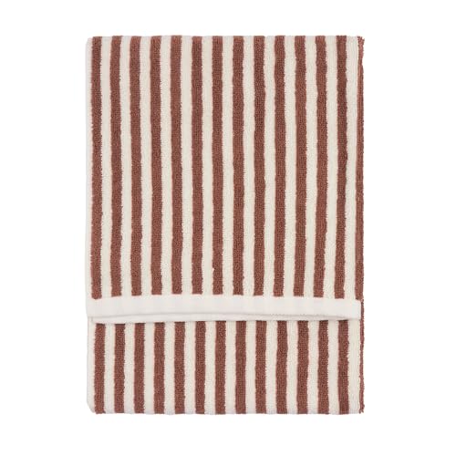 Yard Hebden Hand Towel – Ultra Soft 100% Cotton Terry Striped Luxury Bathroom Towel (Pecan – 50x100cm)