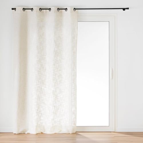 Douceur d'Intérieur, Igor Eyelet Curtain 140 x 260 cm Linen Look Woven