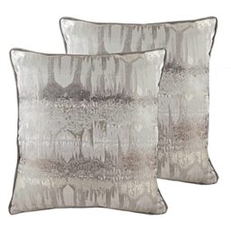 furn. Evans Lichfield Inca Feather Filled Cushions (Twin Pack), Polyester, Steel Grey