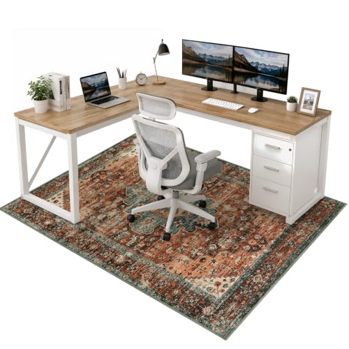 "Anidaroel 48""x60"" Chair Mat for Wood/Tile, Desk Chair Rug for Hard Floors, Low Pile Carpet Mat"