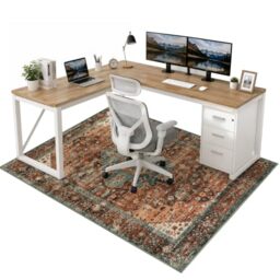 "Anidaroel 48""x60"" Chair Mat for Wood/Tile, Desk Chair Rug for Hard Floors, Low Pile Carpet Mat"