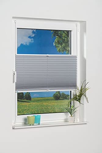 K-home Pleated Blackout Blind, Polyester, Grey, 60 x 130 (W x L)