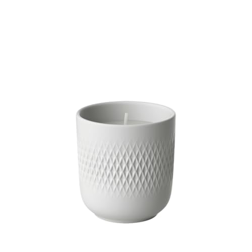 Villeroy & Boch - Manufacture Collier Blanc Scented Candle Carre Mystery 8.5 x 8.5 x 9 cm, Premium Porcelain, 40 Hours Burning time