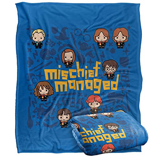 HARRY POTTER Mischief Managed Chibis Officially Licensed Silky Touch Super Soft Throw Blanket 152 x 127 cm