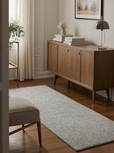 BT Carpet Wolly Runner - Living Room Rug Flat Weave Short Pile Wool Look Wool Skandi Look Dining Room Living Room Children's Room Bedroom - Cream, 80 x 200 cm