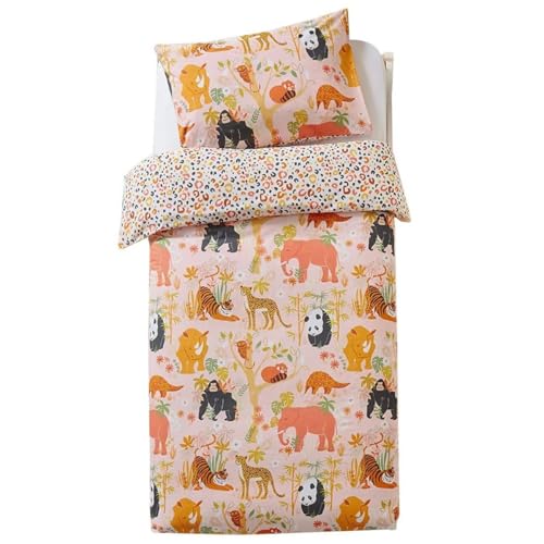 little furn. Wildlife Safari Animal Duvet Cover Set, Multi/Green