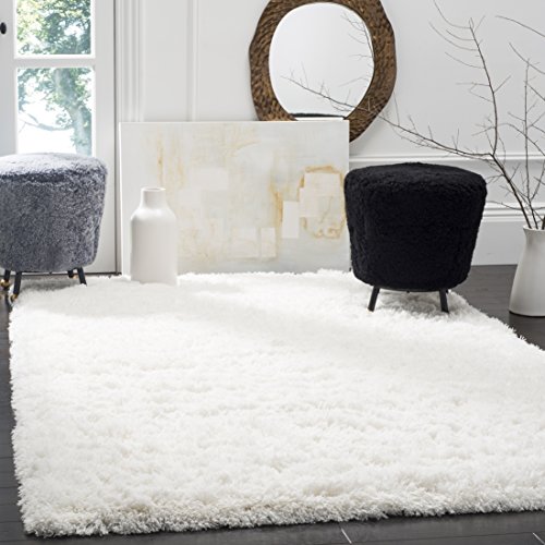 Safavieh Shag Rug for Living Room, Dining Room, Bedroom - Polar Shag Collection, Short Pile, in White, 155 X 229 cm