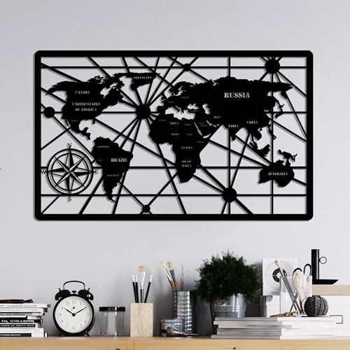 Stylish Black Decorative Metal Wall Accessory, 40 x 65 cm, 100% Metal, 1.5 mm Thick, Lightweight & Easy to Hang, Perfect for Modern Decor