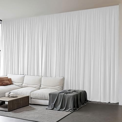 Floor to Ceiling Curtain for Wall Ceiling Mount Track - Extra Wide Blackout Curtains Soundproof Room Separator - Privacy Room Divider Curtains for Ceiling Track System or Rod with Hooks, 1 Panel