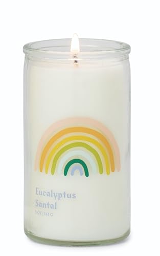 Paddywax Scented Candles Spark Collection Colourful Wax Candle in Clear Glass, 141g, Eucalyptus Santal