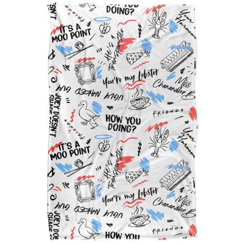 Friends Tag Lines Super Soft Snuggle Blanket with Silky Touch - 91 x 147 cm
