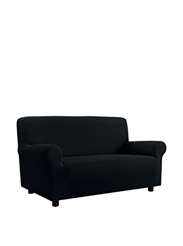 Italian Bed Linen Pi?? Bello bielastic Sofa cover black, 3 places, Polyester