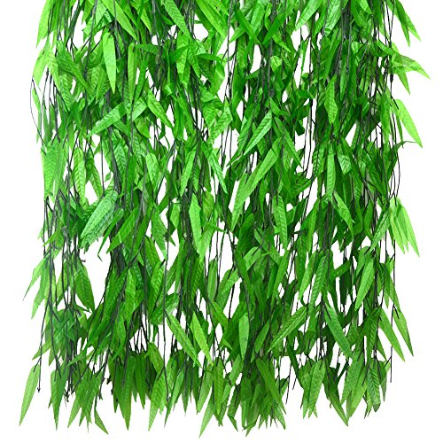 Bird Fiy 50 PCS 376 Feet Artificial Flower Wicker Rattan Vine Fake Foliage Leaf Flowers Plants Garland Garden Decoration