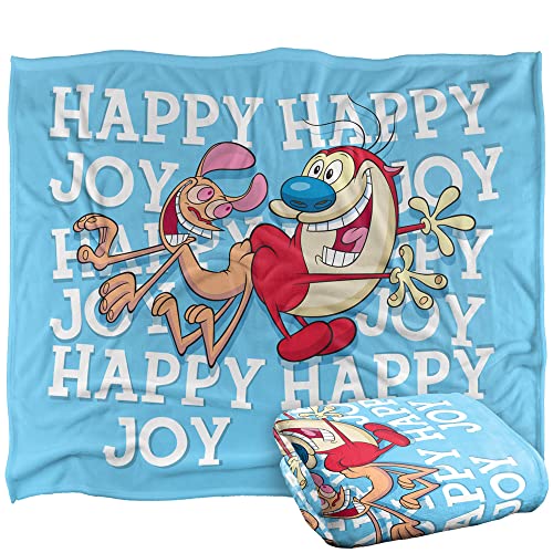 Ren And Stimpy Happy Happy Joy Joy Silky Touch Super Soft Throw Blanket 152 X 127 Cm