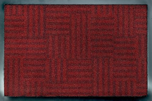 Casita Living Billboard doormat, Linear Maze Red 50x75cm, inside and outside, washable