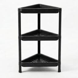 DIVCHI 3 Tier Triangle Storage Rack Utility Cart Corner Storage Shelving Organizer for Kitchen Laundry Narrow Space Rack Space-Saving Bathroom Bedside Shelves (Black)