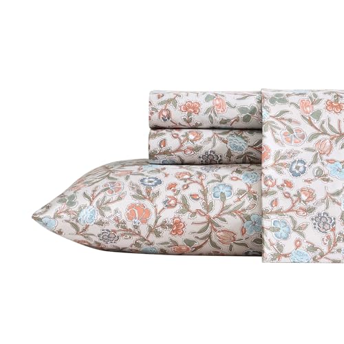 Wrangler - Twin Sheet Set, Silky & Lightweight Bedding Set, Floral Home Decor, Oeko-Tex Certified (Westward Floral Beige, Twin)
