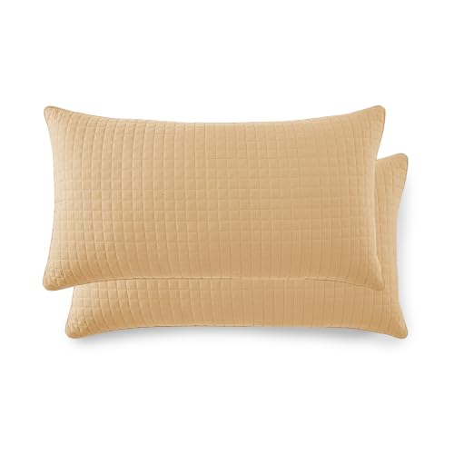 "Southshore Fine Living, Inc. King Pillow Shams Set of 2, Large 20""x36"" Decorative Pillow Covers for King Size Pillows, Luxury Quilted Sham Covers to Complement Bedroom Decor, Gold"