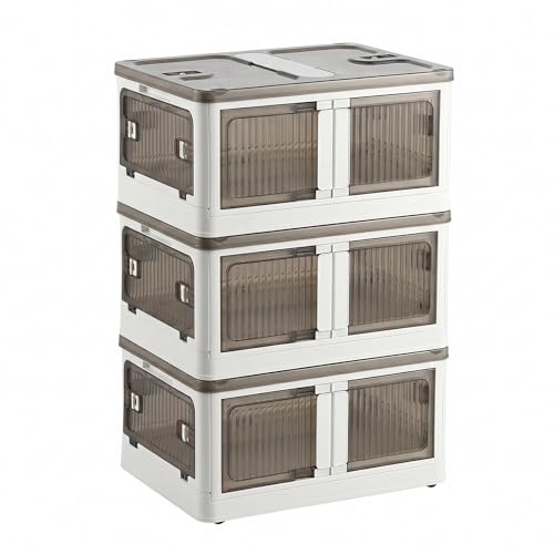 Well Home Multifunctional Folding Storage Box in White 3 Levels, 116L per Level, 348L Total
