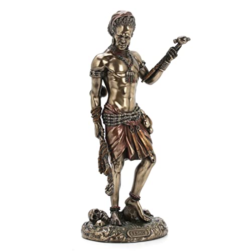 "Veronese Design 8.5"" Eshu The Divine Trickster God of The Yoruba Cold Cast Resin Antique Bronze Finish Statue"