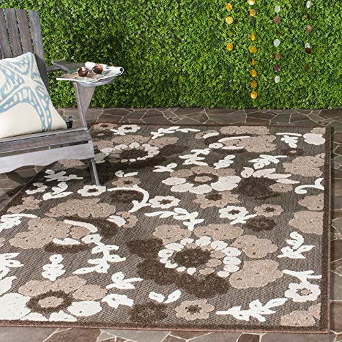 SAFAVIEH Traditional Rug for Living Room, Dining Room, Bedroom - Cottage Collection, Short Pile, in Light Brown and Brown, 244 X 340 cm