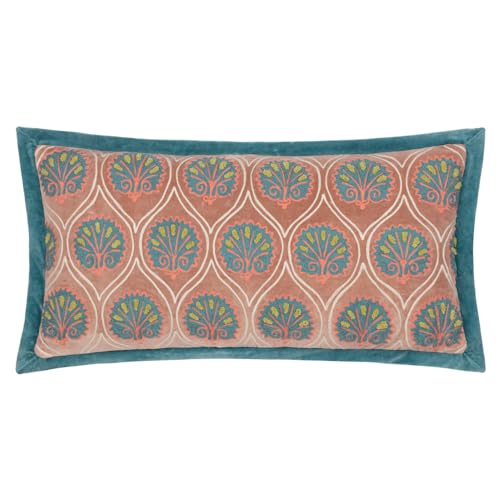 Paoletti Casa Embroidered Cushion Cover, Rose/French Blue
