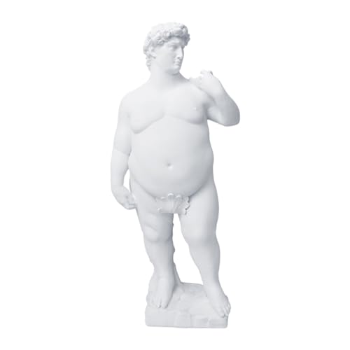 ibasenice Fat David Statue Nude Male Figurine for Desk Decoration Small