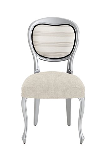 Eysa Dorian Bielastic Chair Cover, Ecru, Pack of 2
