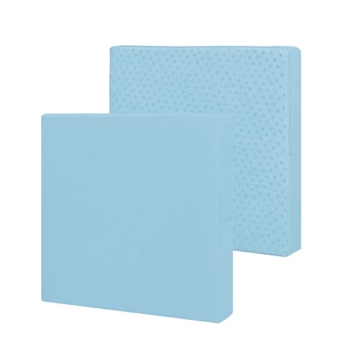 Easy-Going Waterproof Patio Cushion Covers ONLY Cover 20x18x4 inch 2 Pack Replacement Non-Slip Outdoor Seat Cushion Slipcover with Zipper. Light Blue