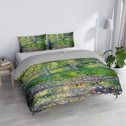 SD53 Double Duvet Cover Set, 100% Cotton, Made in Italy, 250 x 200 cm with Double Flap 50 cm + 2 Pillowcases 50 x 80 cm with Internal Flap, Digital Print