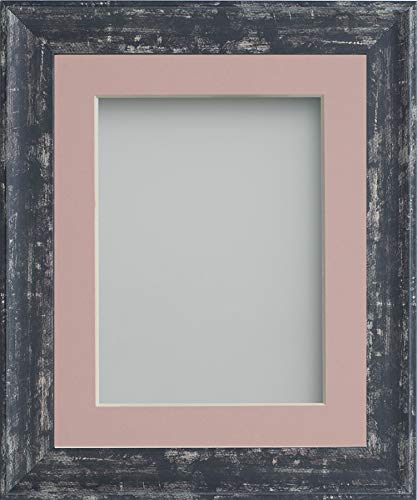 Frame Company Lynton Coal Photo Frame with Pink Mount, 20x16 for 15x10 inch, fitted with perspex