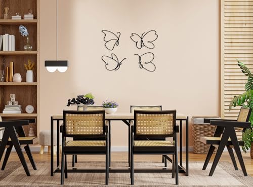 Stylish Decorative Metal Wall Accessory (4 Pieces), Black, 25 x 25 cm, 100% Metal, 2 mm Thickness, Perfect for Modern Home Decor & Accent Walls