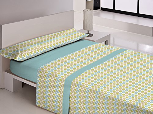 Gale Hayman Style libela Avila Sheets, algodón-poliéster, Green, 205 x 150 x 3 cm
