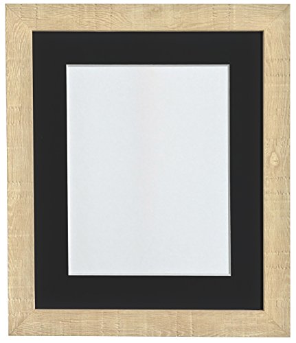 FRAMES BY POST Deep Grain Picture Photo Frame, Recycled Plastic, Light Brown with Black Mount, 20 x 16 Image Size 16 x 12 Inch