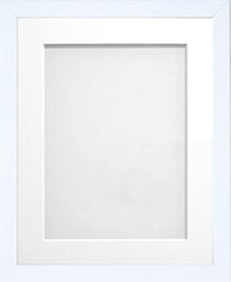 Frame Company Jellybean Range White Wooden A3 Picture Photo Frame with White Mount for Image A4 * Choice of Colours & Sizes* Fitted with Perspex