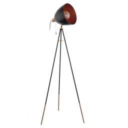 Eglo Tripod Floor lamp Chester, 1 Bulb Vintage Standing Lamp, Made of Steel