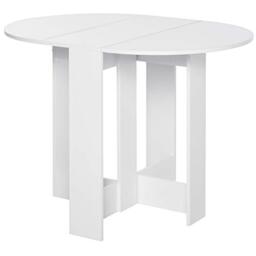 HOMCOM Folding Dining Table Space-Saving Drop Leaf Table Small Space White