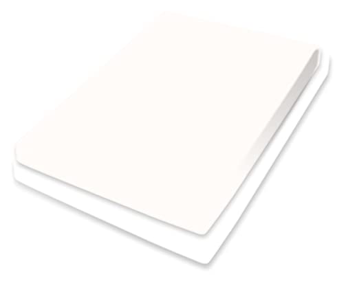 Bassetti Topper 9285318 Fitted Sheet Plain Wool White 181 Cotton and Elastane in Wool White 180 cm x 200 cm / 200 cm x 220 cm
