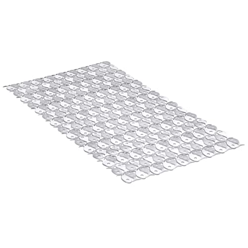 TATAY Bath Mat, Non-slip, PVC with Suction Cups, Resistant to Mold and Microbes, Anti-Bacterial, Pisces Design, White. Measures 72 x 36 cm